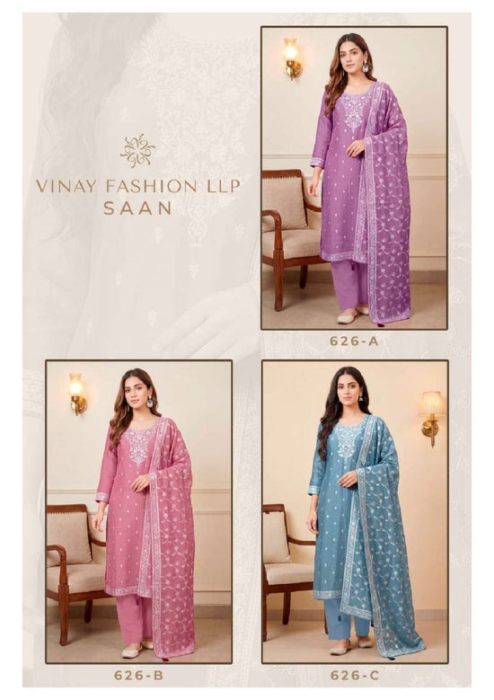 Vinay Fashion Saan Viscose Muslin Dress Material - Amrah Wholesale