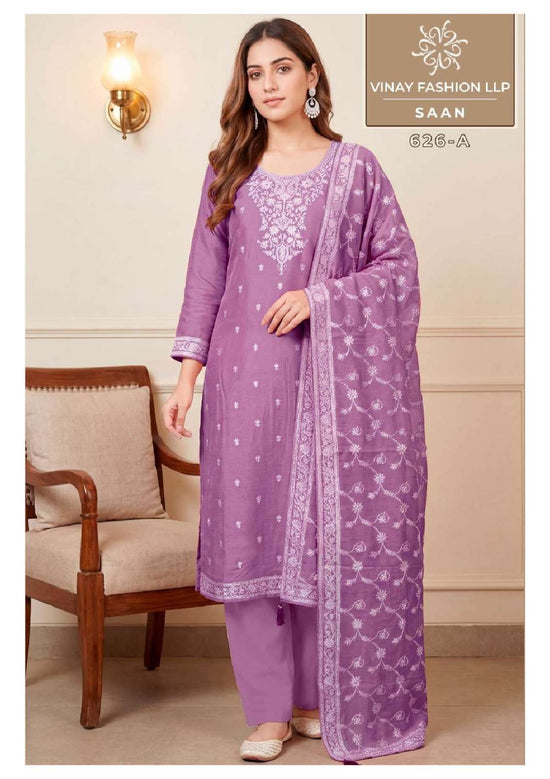 Vinay Fashion Saan Viscose Muslin Dress Material - Amrah Wholesale