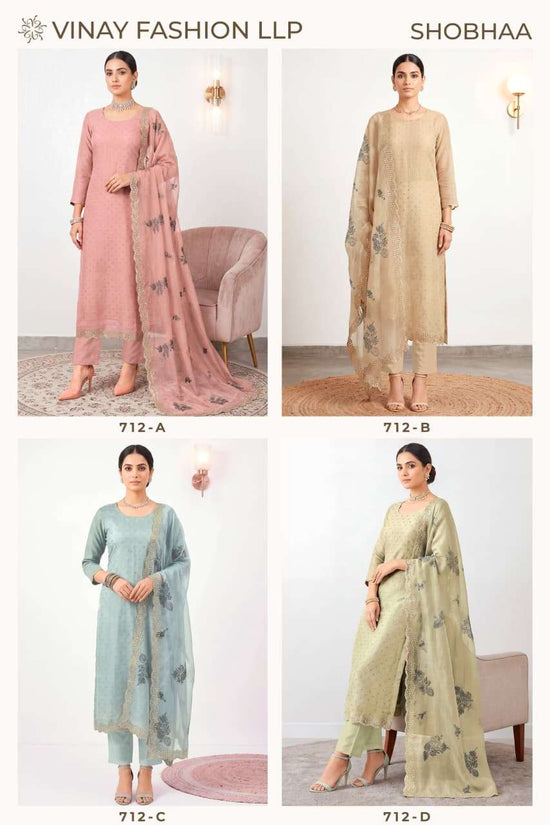 Vinay Fashion Shobhaa Royal Crinkle Designer Dress Material - Amrah Wholesale