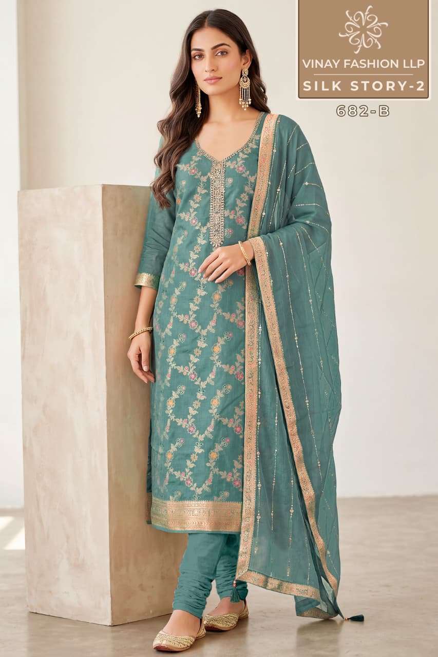 Vinay Fashion Silk Story Vol 2 Russian Silk Dress Material - Amrah Wholesale