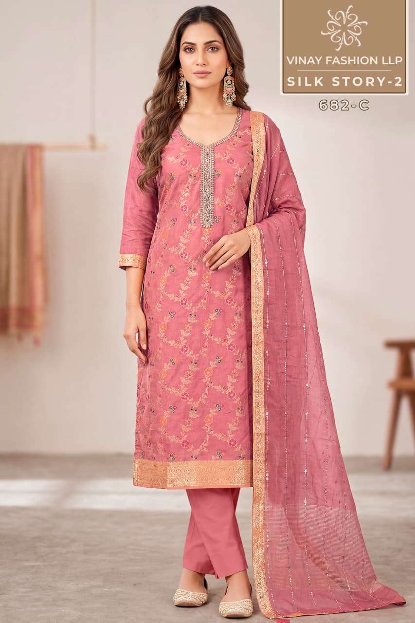 Vinay Fashion Silk Story Vol 2 Russian Silk Dress Material - Amrah Wholesale