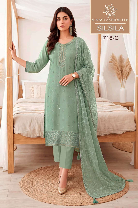 Vinay Fashion Silsila Crystal Organza Zarkan Suit