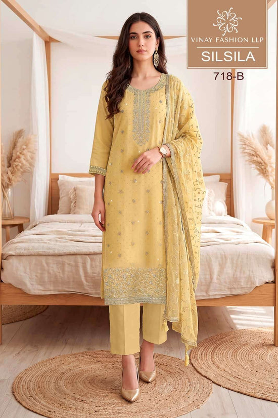 Vinay Fashion Silsila Crystal Organza Zarkan Suit