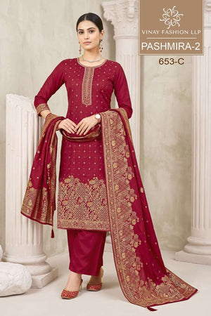 Vinay Fashion Sitara Vol 2 Premium Pashmina Meena Work Dress Material