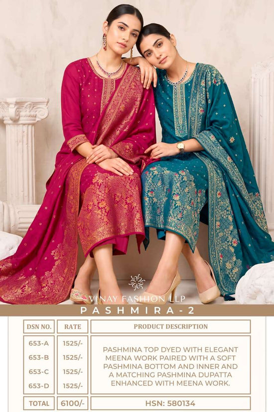 Vinay Fashion Sitara Vol 2 Premium Pashmina Meena Work Dress Material