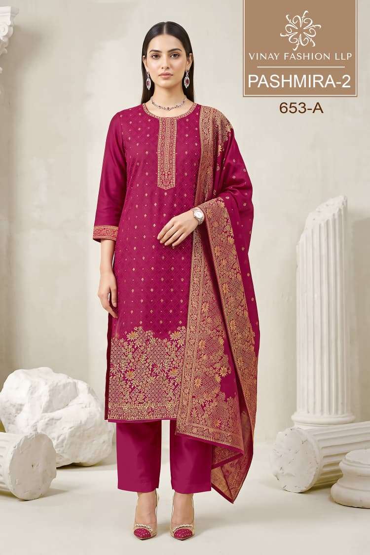 Vinay Fashion Sitara Vol 2 Premium Pashmina Meena Work Dress Material