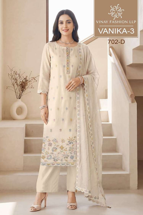 Vinay Fashion Vamika Vol 3 Premium Mul Chanderi Designer Dress Material - Amrah Wholesale