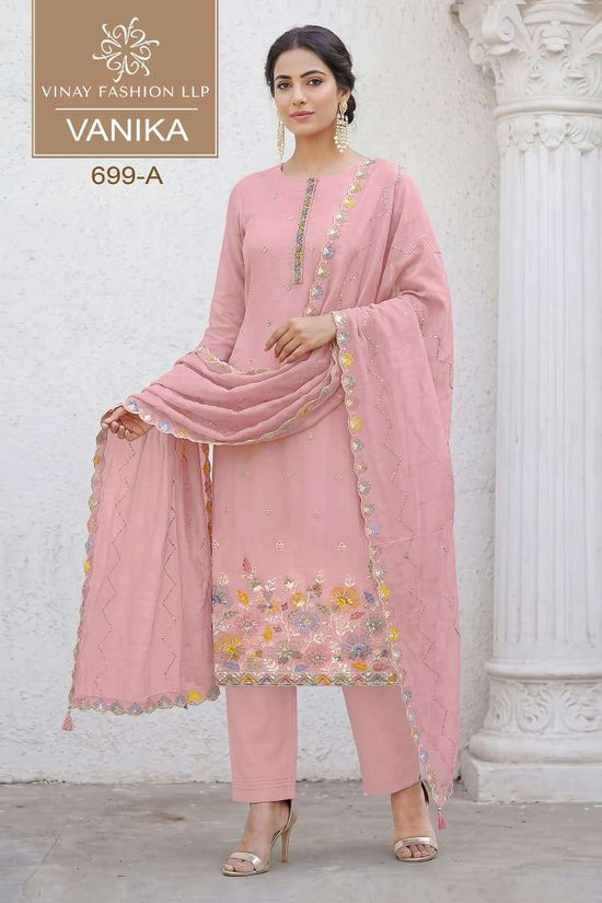 Vinay Fashion Vanika Mul Chanderi Dress Material - Amrah Wholesale