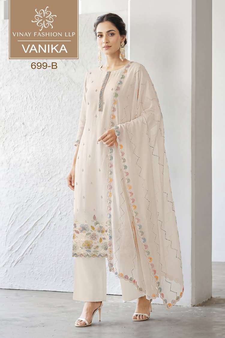 Vinay Fashion Vanika Mul Chanderi Dress Material - Amrah Wholesale