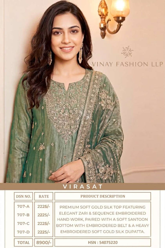 Vinay Fashion Virasat Premium Silk Dress Material - Amrah Wholesale
