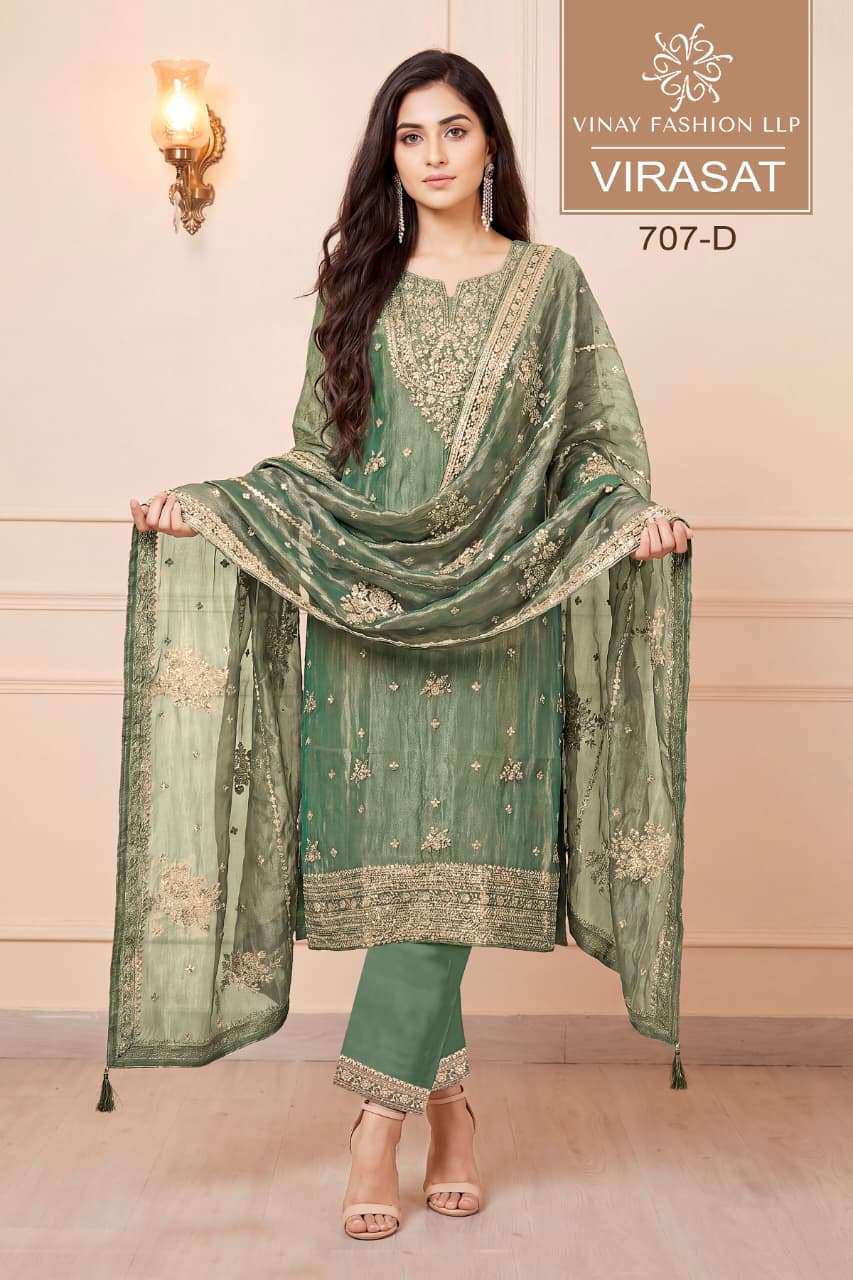 Vinay Fashion Virasat Premium Silk Dress Material - Amrah Wholesale