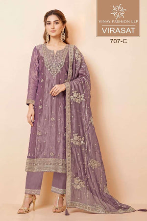 Vinay Fashion Virasat Premium Silk Dress Material - Amrah Wholesale