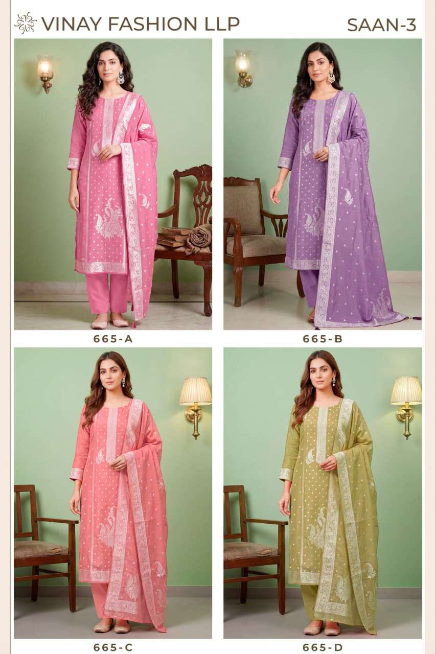 Vinay Fashion Saan Vol 3 Muslin Dress Material - Amrah Wholesale