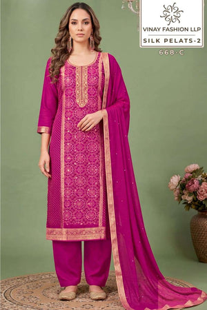 Vinay Fashion Silk Petals Vol 2 Russian Silk Dress Material