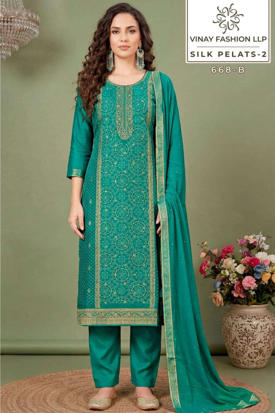 Vinay Fashion Silk Petals Vol 2 Russian Silk Dress Material - Amrah Wholesale