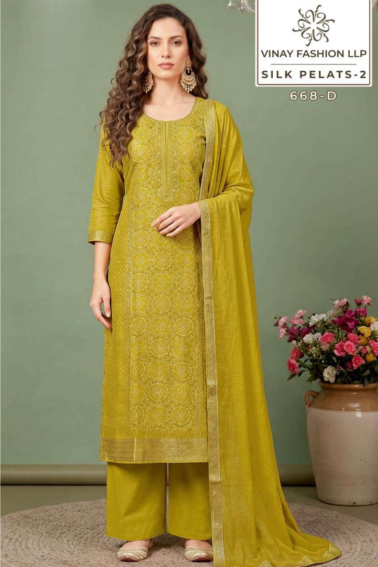 Vinay Fashion Silk Petals Vol 2 Russian Silk Dress Material - Amrah Wholesale