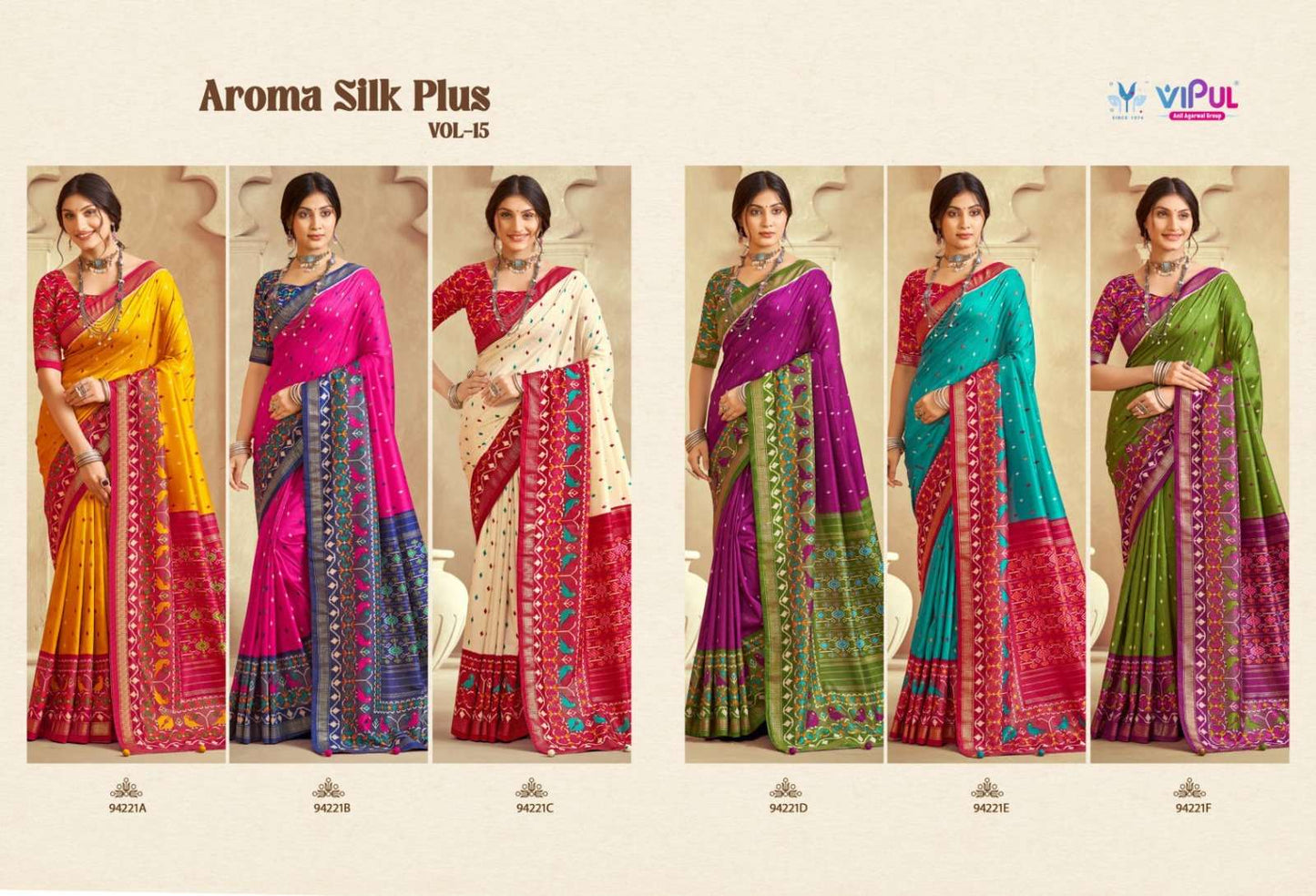Vipul Saree Aroma Silk Plus Vol 15 Soft Silk Saree