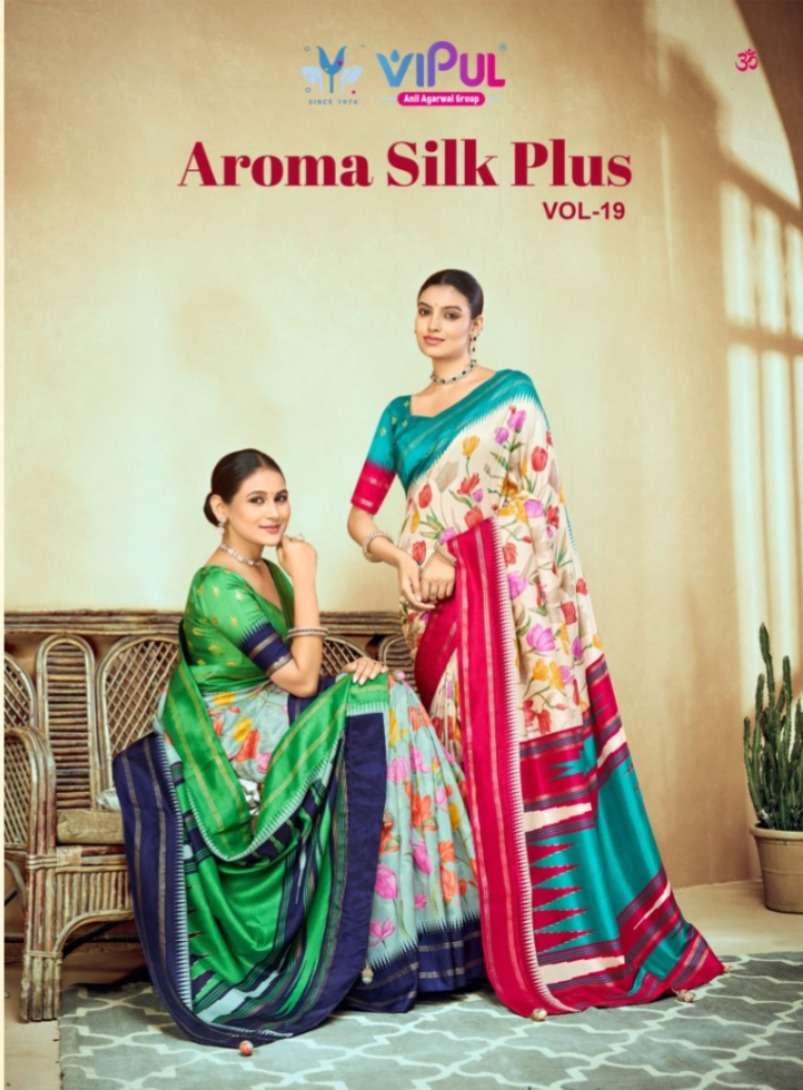 Vipul Fashion Aroma Silk Plus Vol 19 94374 Colors Soft Silk Saree