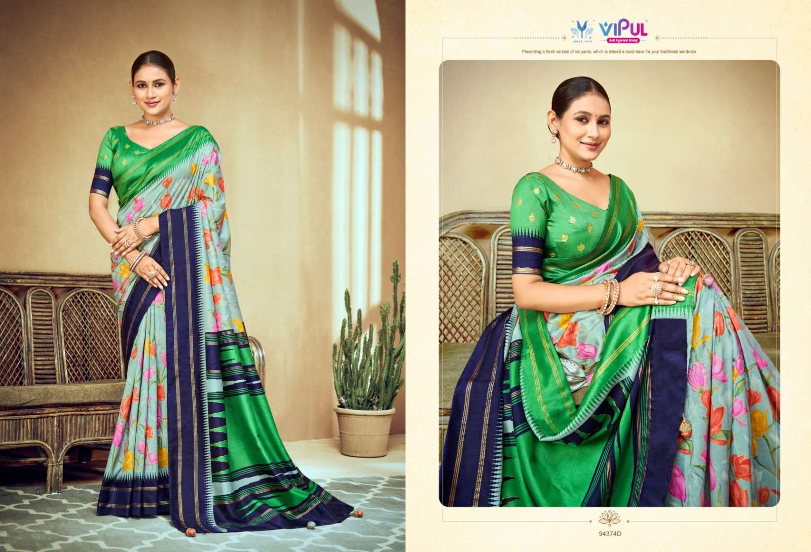 Vipul Fashion Aroma Silk Plus Vol 19 94374 Colors Soft Silk Saree