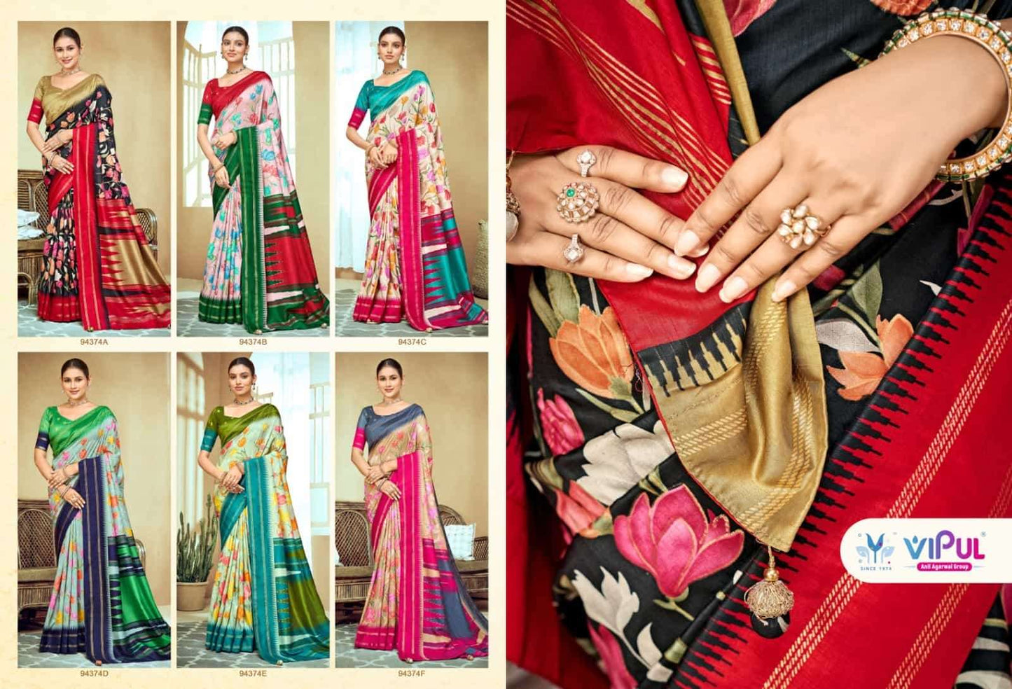 Vipul Fashion Aroma Silk Plus Vol 19 94374 Colors Soft Silk Saree