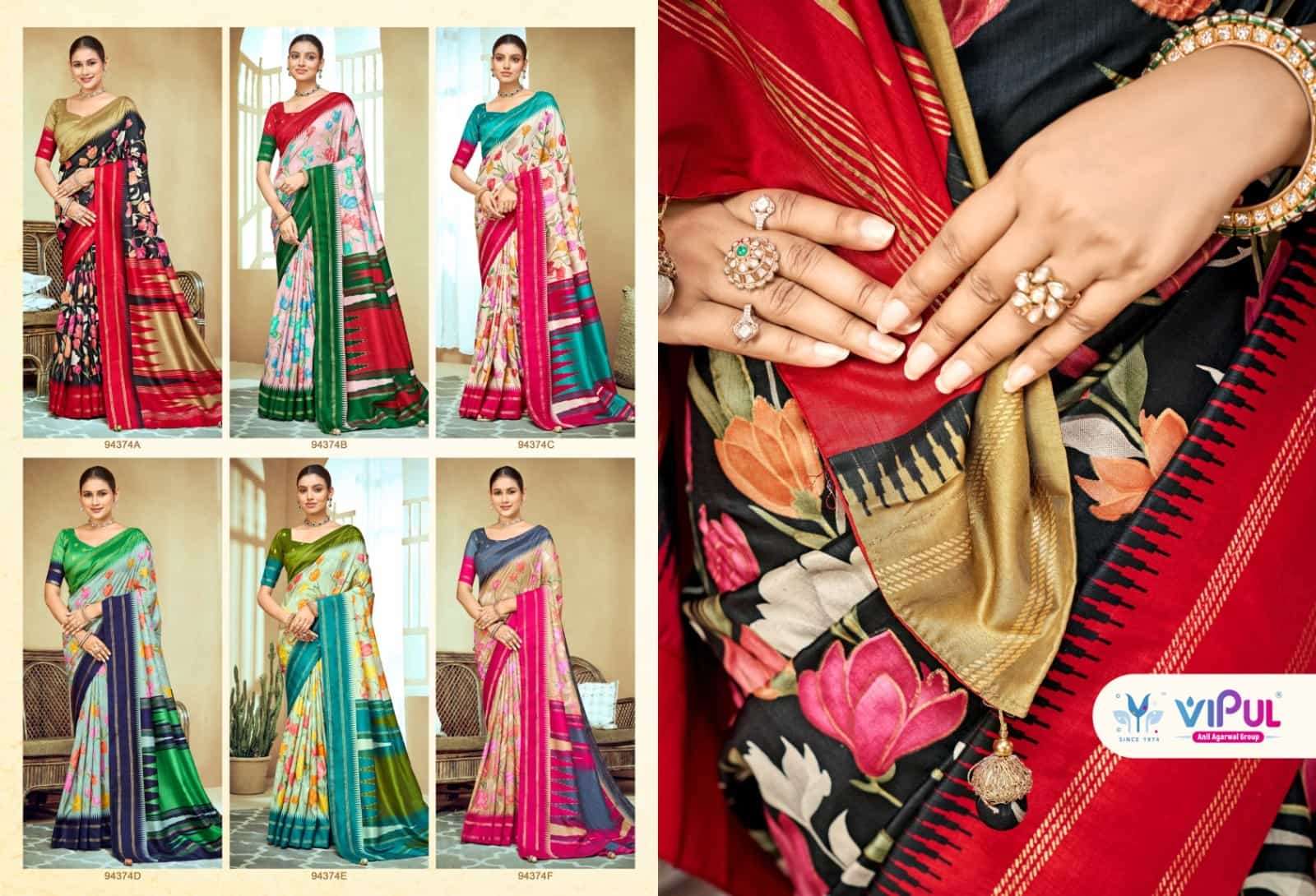 Vipul Fashion Aroma Silk Plus Vol 19 94374 Colors Soft Silk Saree