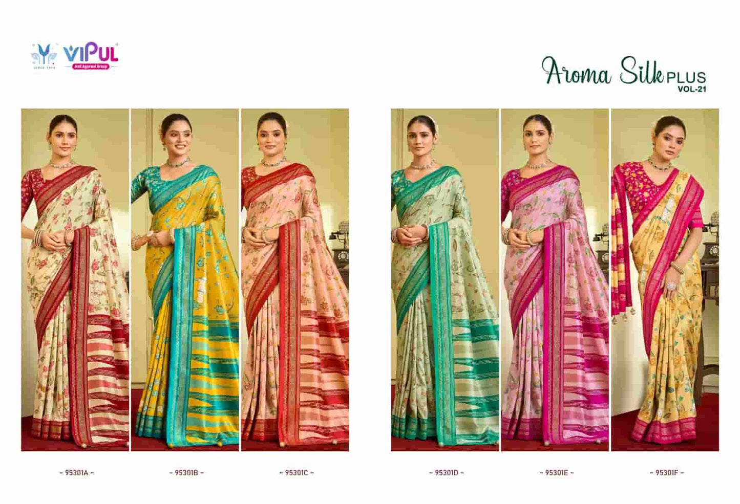 Vipul Fashion Aroma Silk Plus Vol 21 Dola Silk Saree
