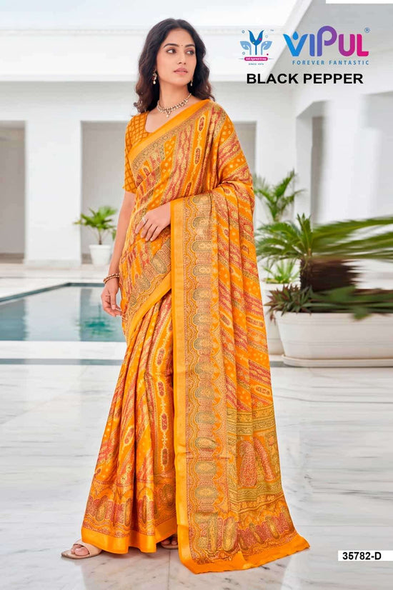 Vipul Fashion Black Pepper 35782 Colors Brasso Saree Collection