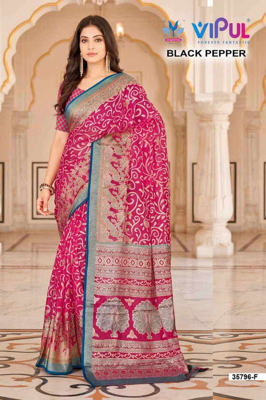 Vipul Fashion Black Pepper 35796 Colors Brasso Saree Collection
