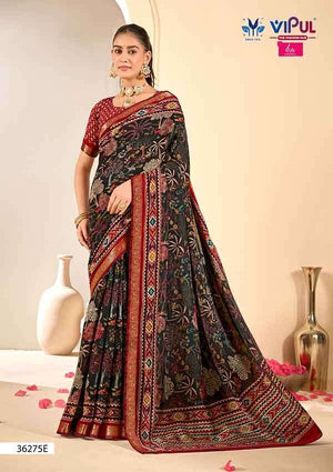 Vipul Fashion 36275 Colors Liva Mal Cotton Saree