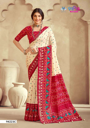Vipul Fashion 94221 Colors Soft Silk Patola Saree Wholesale Catalogue - Amrah Wholesale