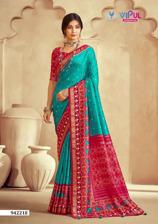 Vipul Fashion 94221 Colors Soft Silk Patola Saree Wholesale Catalogue