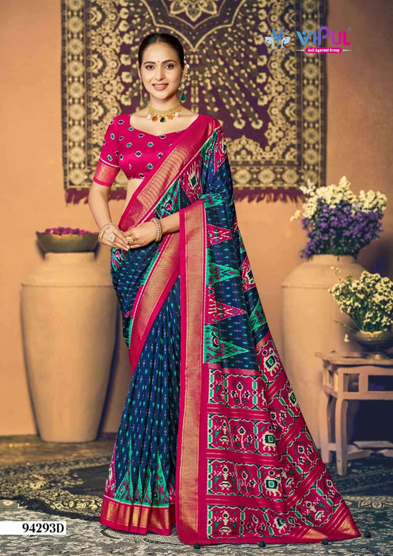 Vipul Fashion 94293 Colors Soft Silk Patola Digital Printed Saree Wholesale Catalogue - Amrah Wholesale