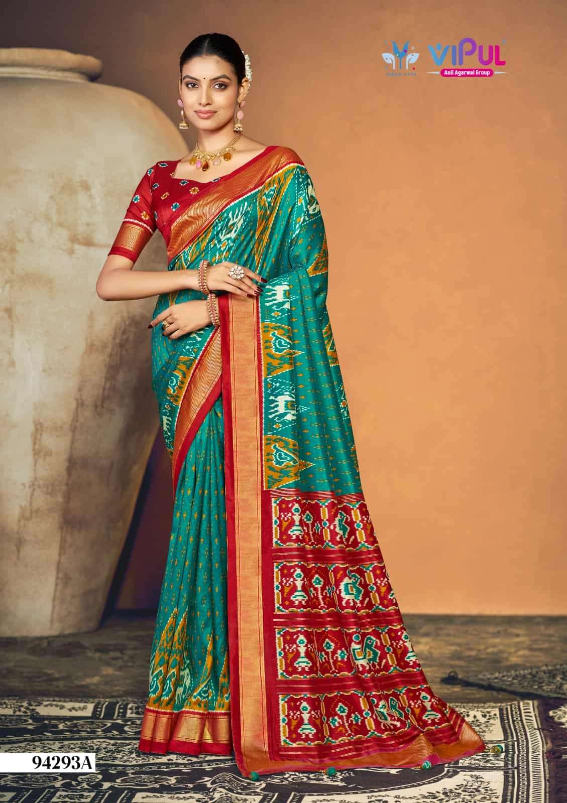 Vipul Fashion 94293 Colors Soft Silk Patola Digital Printed Saree Wholesale Catalogue - Amrah Wholesale
