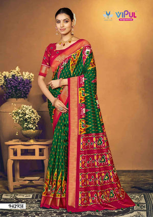 Vipul Fashion 94293 Colors Soft Silk Patola Digital Printed Saree Wholesale Catalogue - Amrah Wholesale