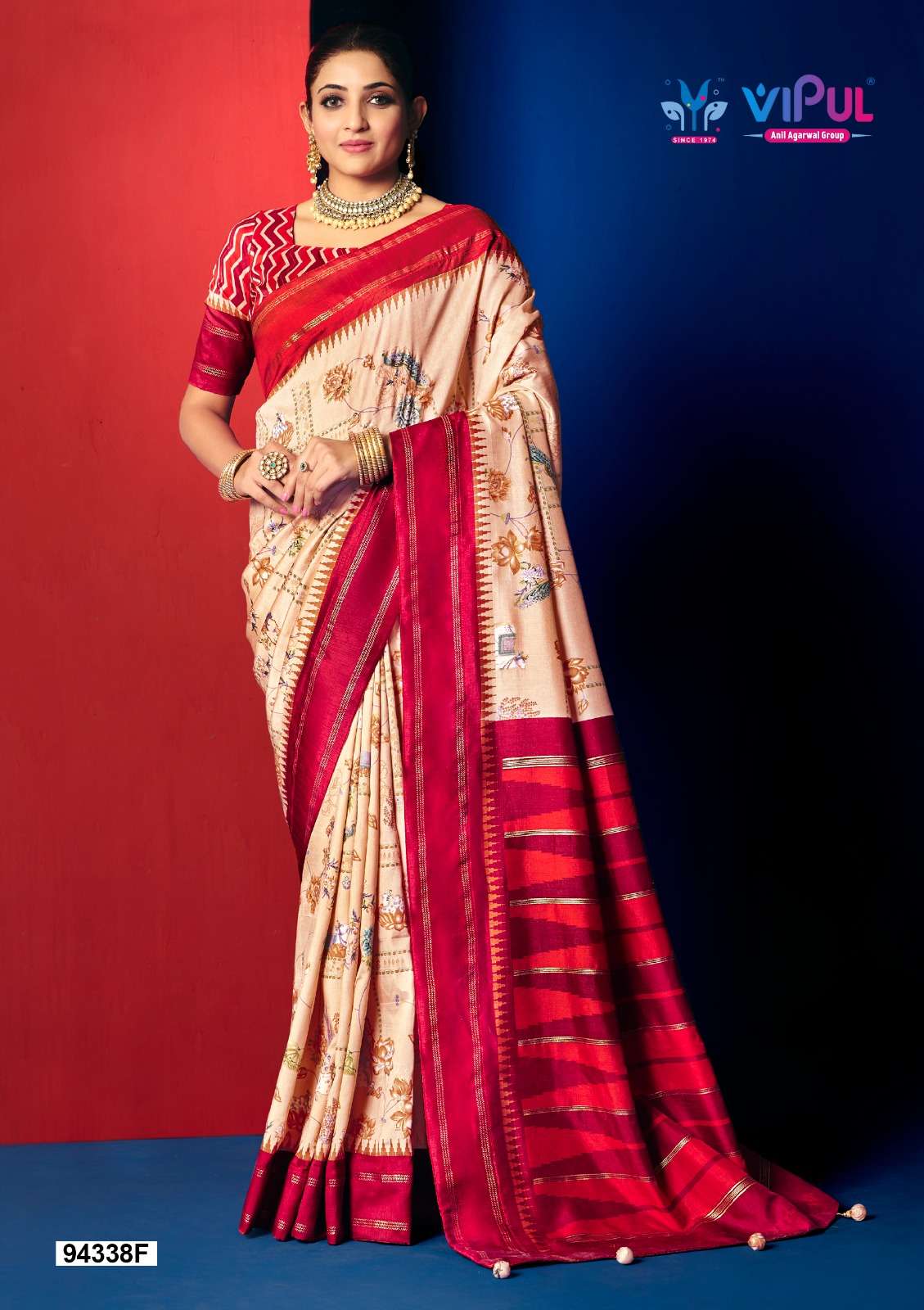 Vipul Fashion 94338 Colors Soft Silk Patola Saree Wholesale Catalogue - Amrah Wholesale