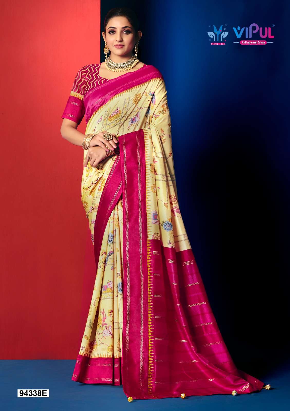 Vipul Fashion 94338 Colors Soft Silk Patola Saree Wholesale Catalogue - Amrah Wholesale