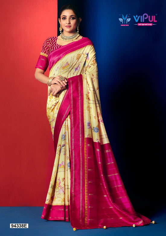 Vipul Fashion 94338 Colors Soft Silk Patola Saree Wholesale Catalogue - Amrah Wholesale