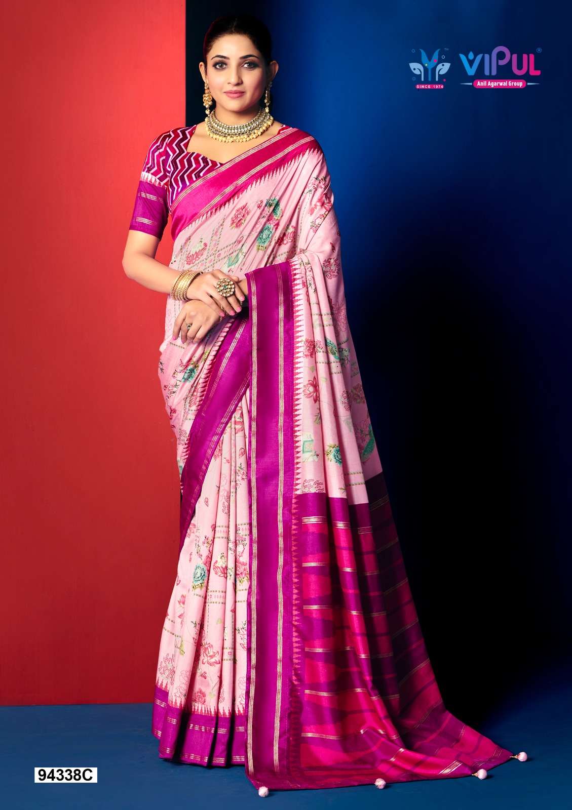 Vipul Fashion 94338 Colors Soft Silk Patola Saree Wholesale Catalogue - Amrah Wholesale