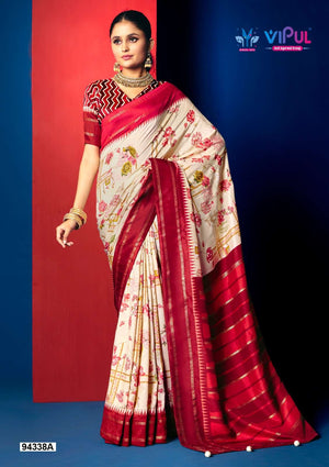 Vipul Fashion 94338 Colors Soft Silk Patola Saree Wholesale Catalogue - Amrah Wholesale