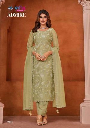 Vipul Fashion Admire Zarin Gold Tissue Designer Dress Material - Amrah Wholesale
