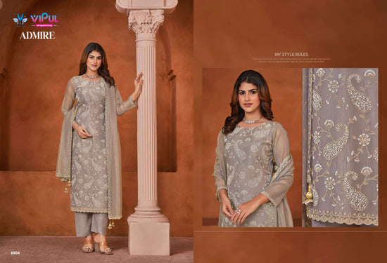 Vipul Fashion Admire Zarin Gold Tissue Designer Dress Material