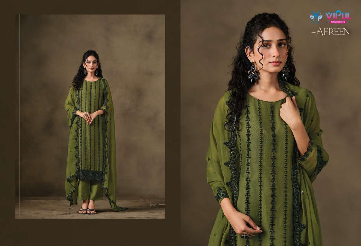 Vipul Fashion Afreen Crinkle Chiffon Dress Material - Amrah Wholesale