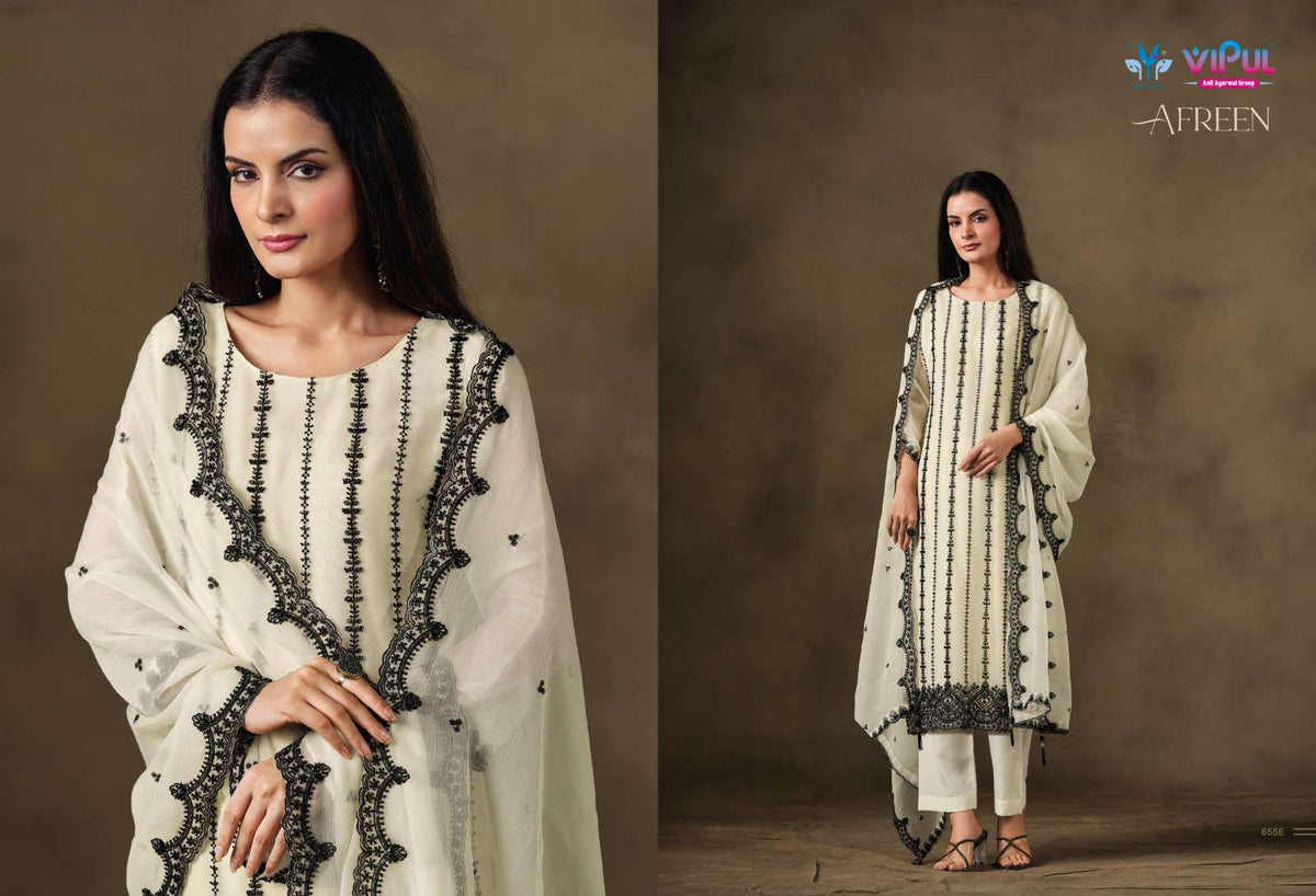 Vipul Fashion Afreen Crinkle Chiffon Dress Material - Amrah Wholesale