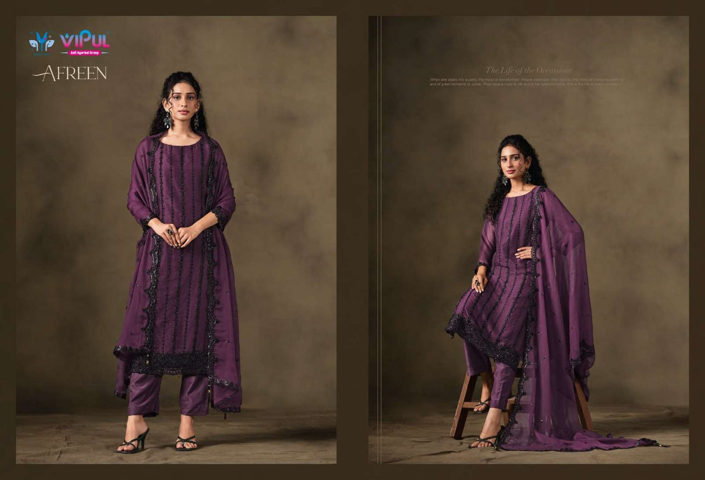 Vipul Fashion Afreen Crinkle Chiffon Dress Material