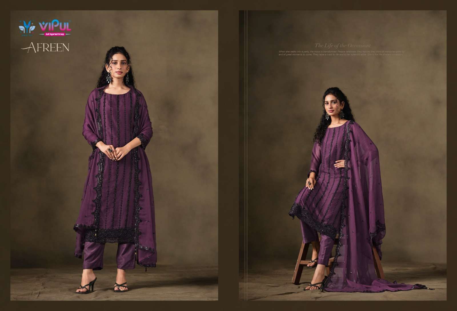Vipul Fashion Afreen Crinkle Chiffon Dress Material