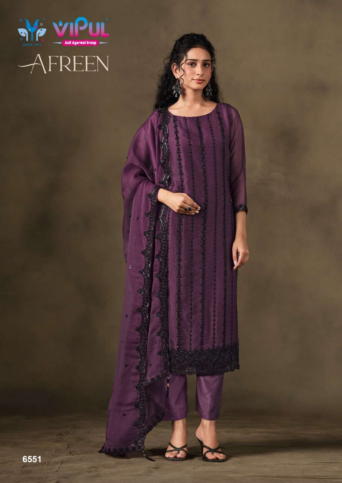 Vipul Fashion Afreen Crinkle Chiffon Dress Material