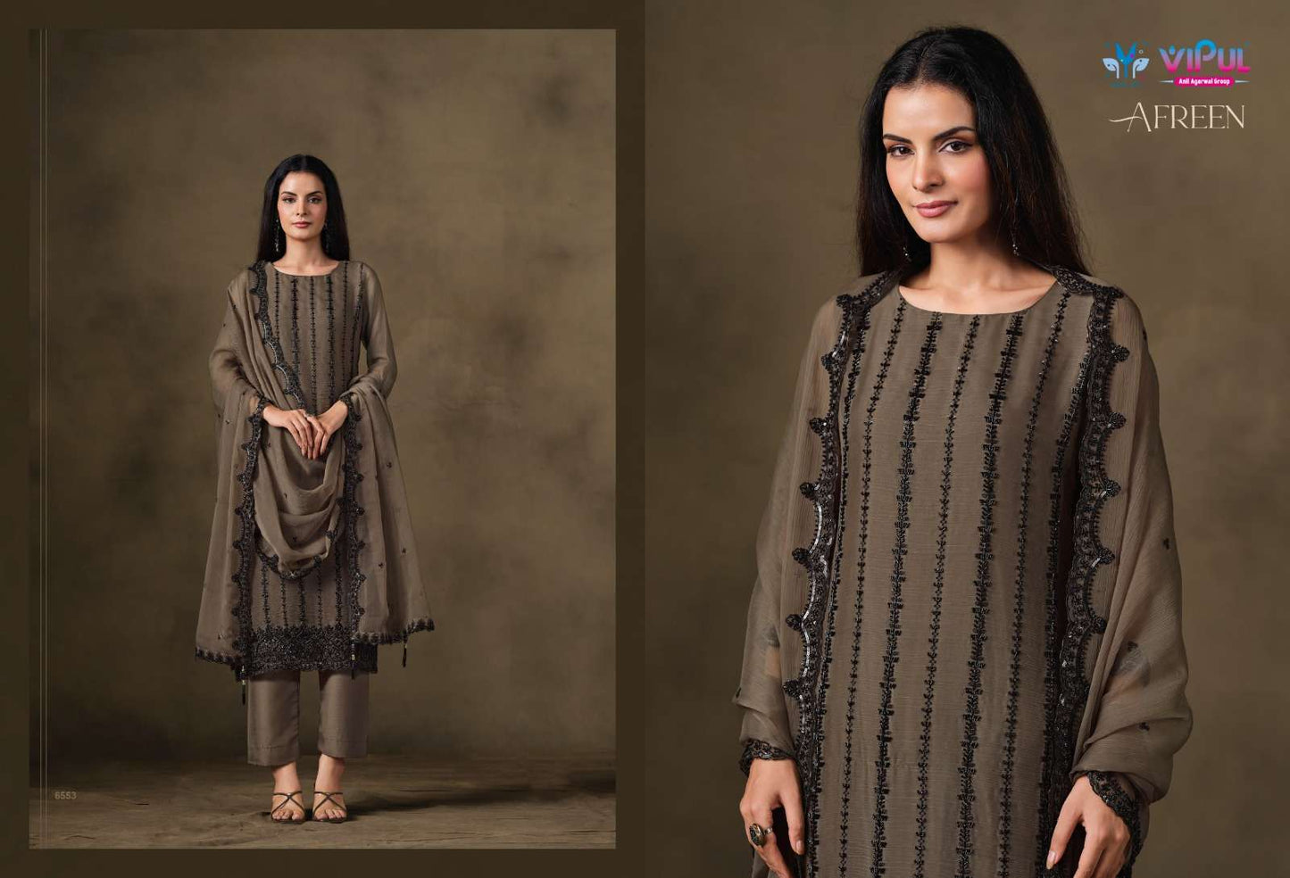 Vipul Fashion Afreen Crinkle Chiffon Dress Material