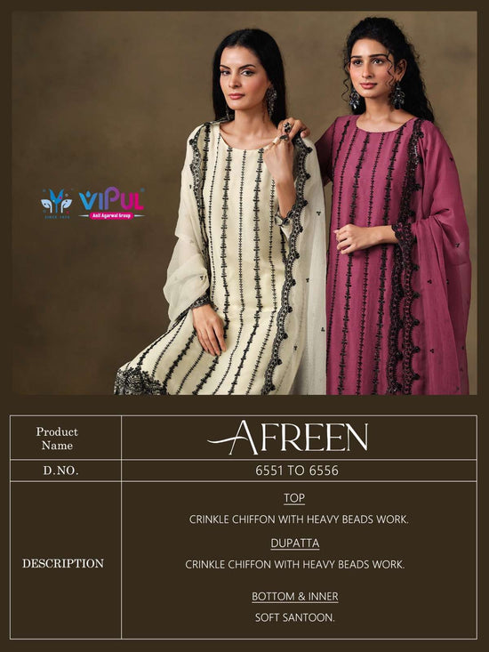 Vipul Fashion Afreen Crinkle Chiffon Dress Material