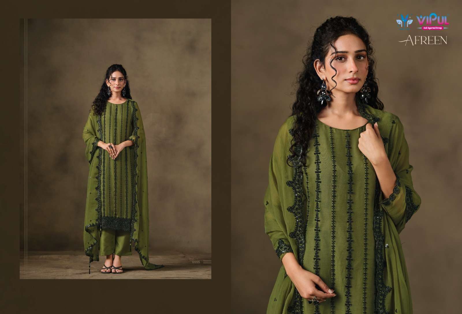 Vipul Fashion Afreen Crinkle Chiffon Dress Material