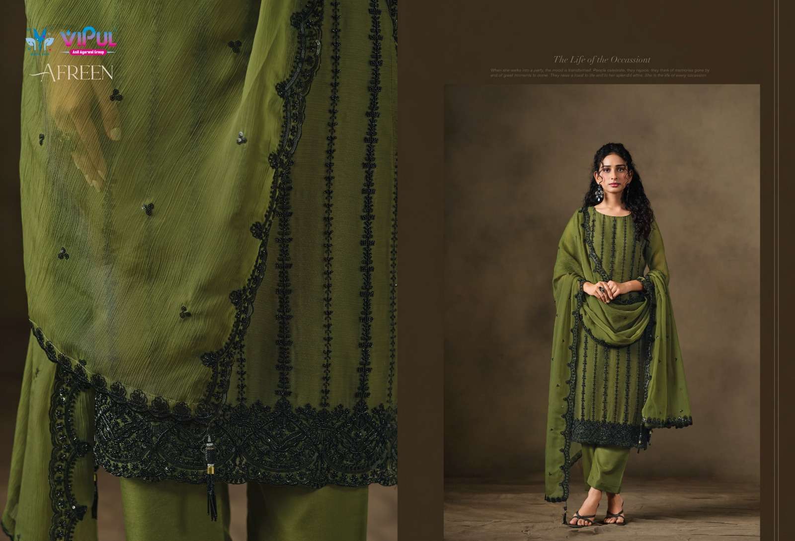 Vipul Fashion Afreen Crinkle Chiffon Dress Material